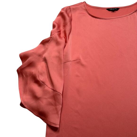 MISOOK Peach‎ Orange Crew Neck Detail 3/4 Sleeve Top Size Small (256) - Picture 5 of 8
